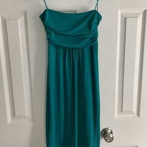 Jennifer Lopez Teal Strapless Dress